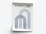 Arte Ilustración Bauhaus Arcos Azul y Negro Interpuestos
