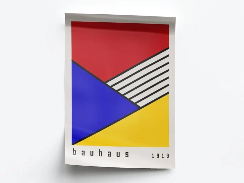 Arte Ilustración Bauhaus Bloques de Colores Vivos