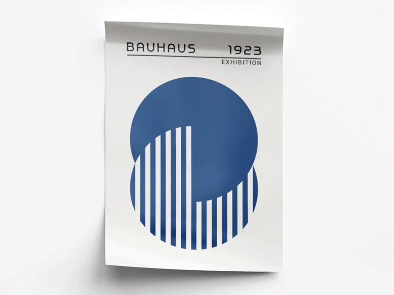 Arte Ilustración Bauhaus Círculo entre Circulo Azul