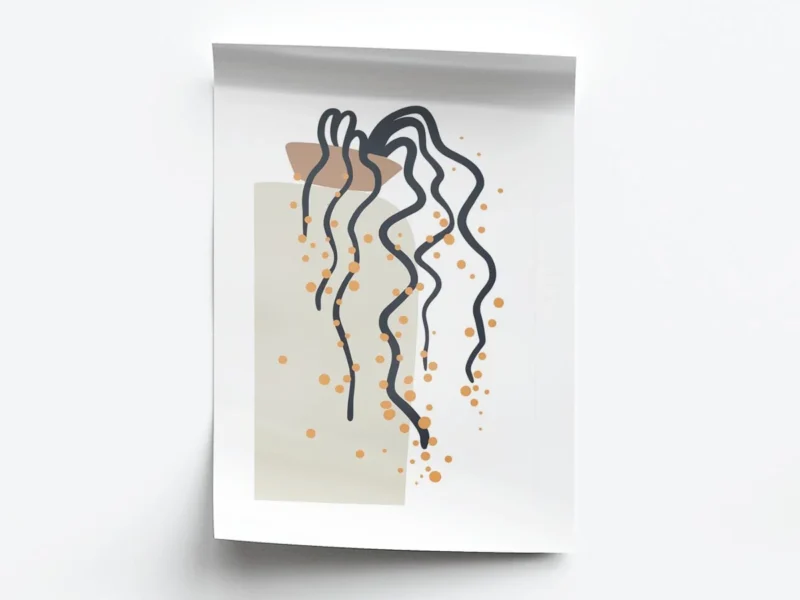 Arte Ilustración Planta Colgante Botando Semillas