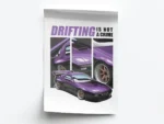 Póster Ilustración Auto Deportivo Morado con Mensaje de Drift