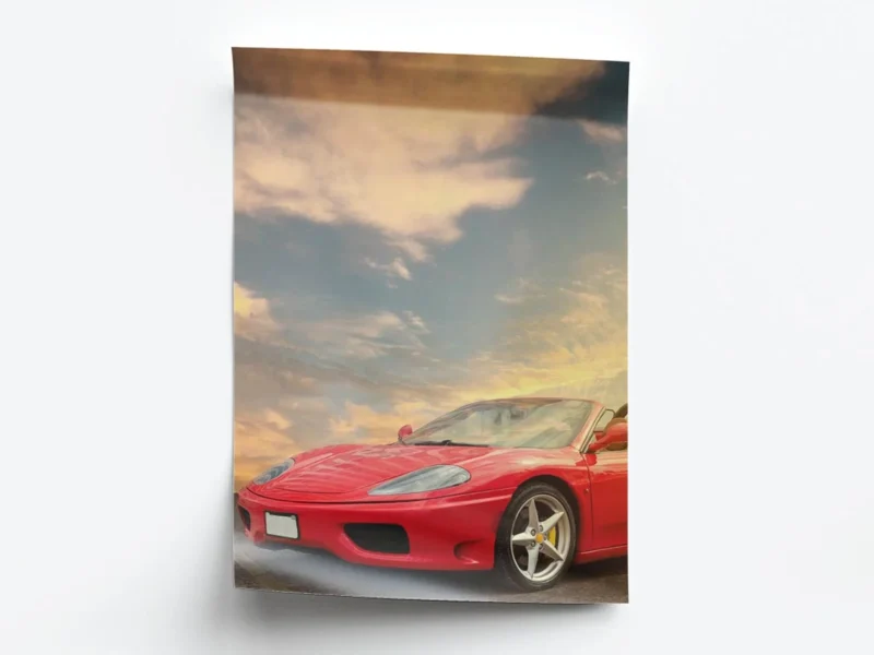 Póster Fotografía Auto Deportivo Spider Rojo