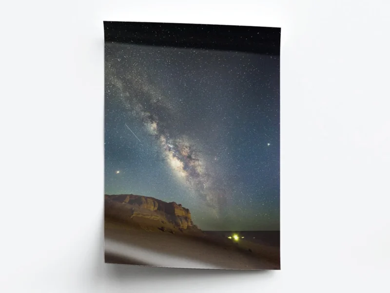 Póster Fotografía Vía Láctea desde Desierto Nocturno