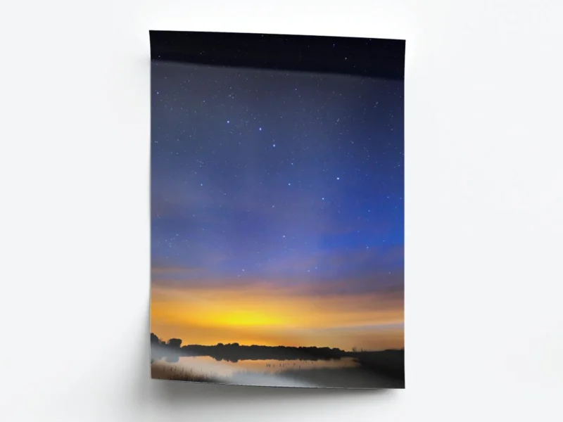 Póster Fotografía Cielo Estrellado al Atardecer