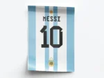 Póster Lionel Messi Dorsal Uniforme de Argentina Minimalista