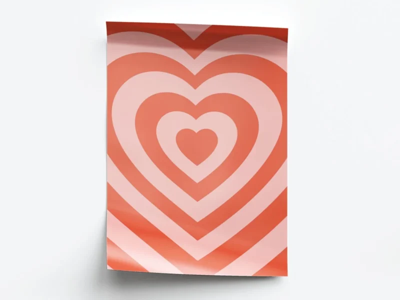 Póster Ilustración Groovy de Corazón