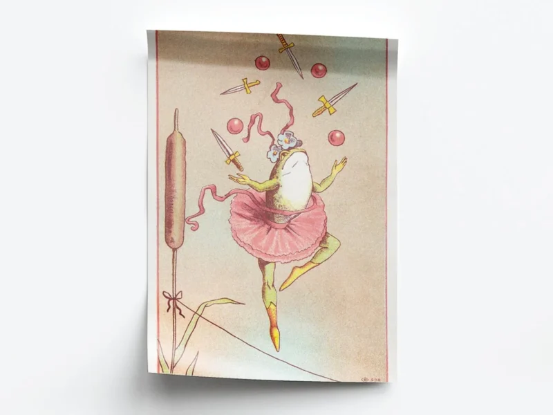 Arte Ilustración Japonesa Sapo, Ballet y Espadas