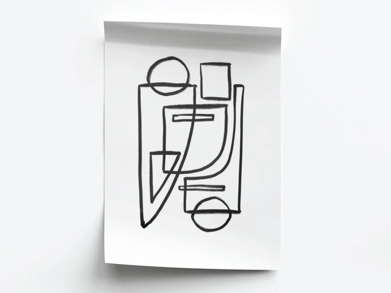 Arte Lineal Formas con Lineas Negras