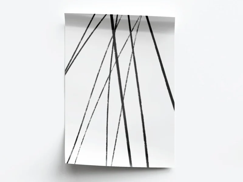 Arte Lineal Patrón de Lineas Negras Entrecruzadas