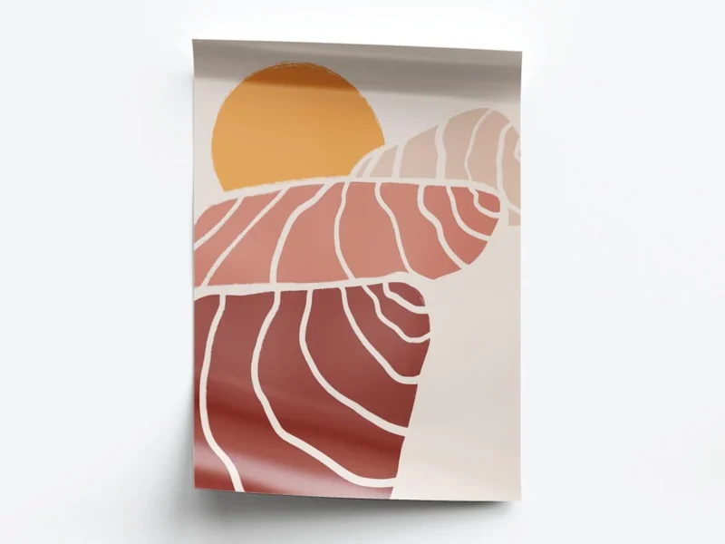 Arte Ilustración Minimalista Desierto Soleado