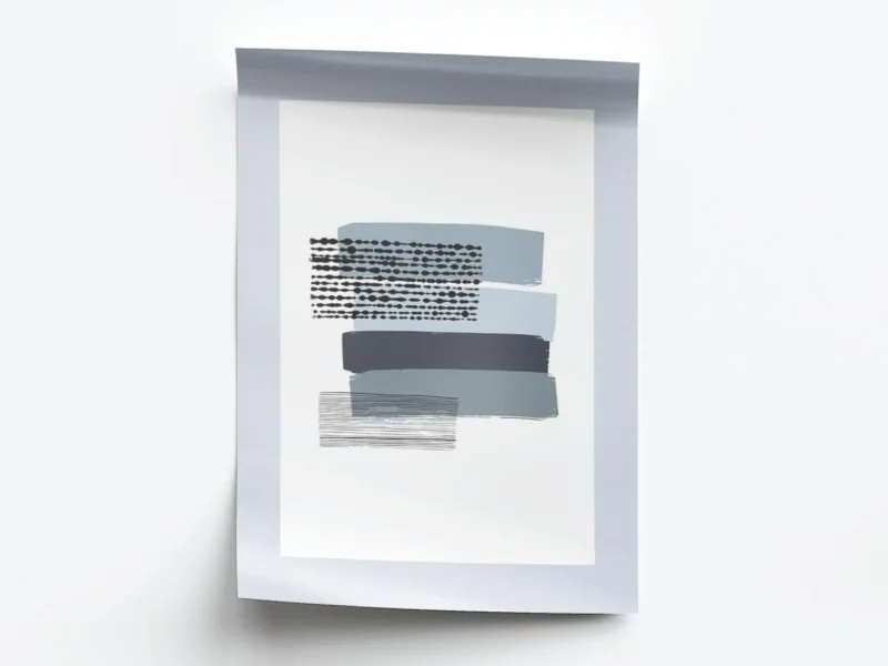 Arte Ilustración Minimalista Pinceladas de Tonos Grises