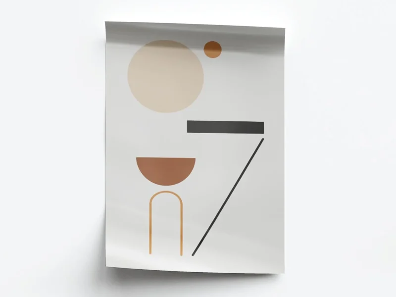 Arte Ilustración Minimalista Formas y Lineas Separadas