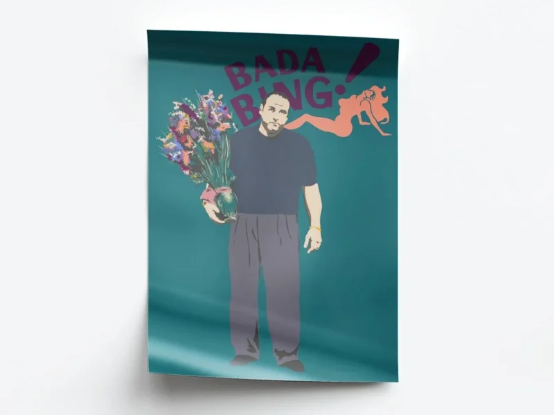 Póster Bada Bing Tony Soprano con Flores