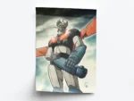 Póster Mazinger Z Ilustración con Daño de Batalla
