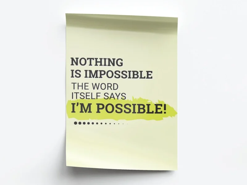Póster Ilustración Frase Motivadora Nothing Is Impossible