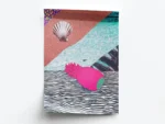 Póster Pop Art Ilustración Collage de Conchas y Texturas de Playa