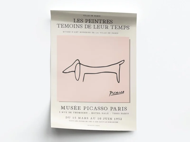 Póster Ilustración Perro Garabato del Museo de Picasso