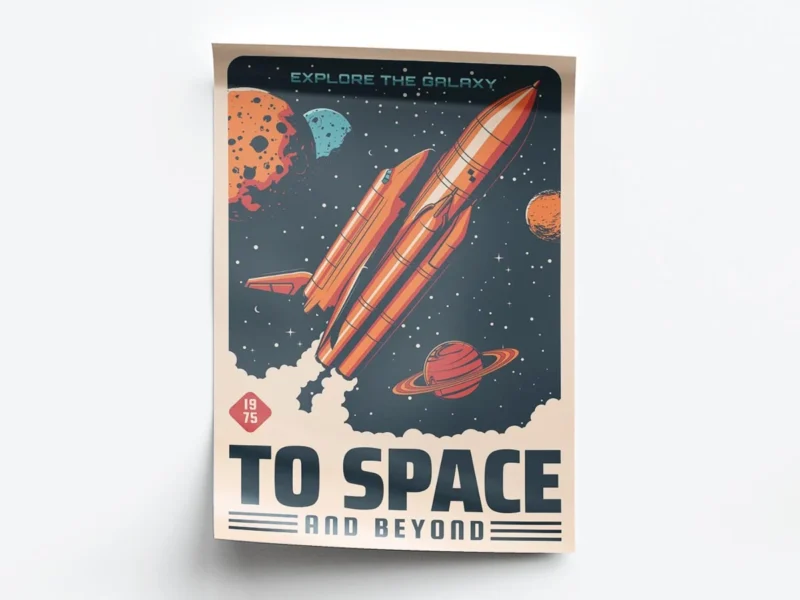 Póster Cocina Ilustración Plato de Pescado Azul con Limón